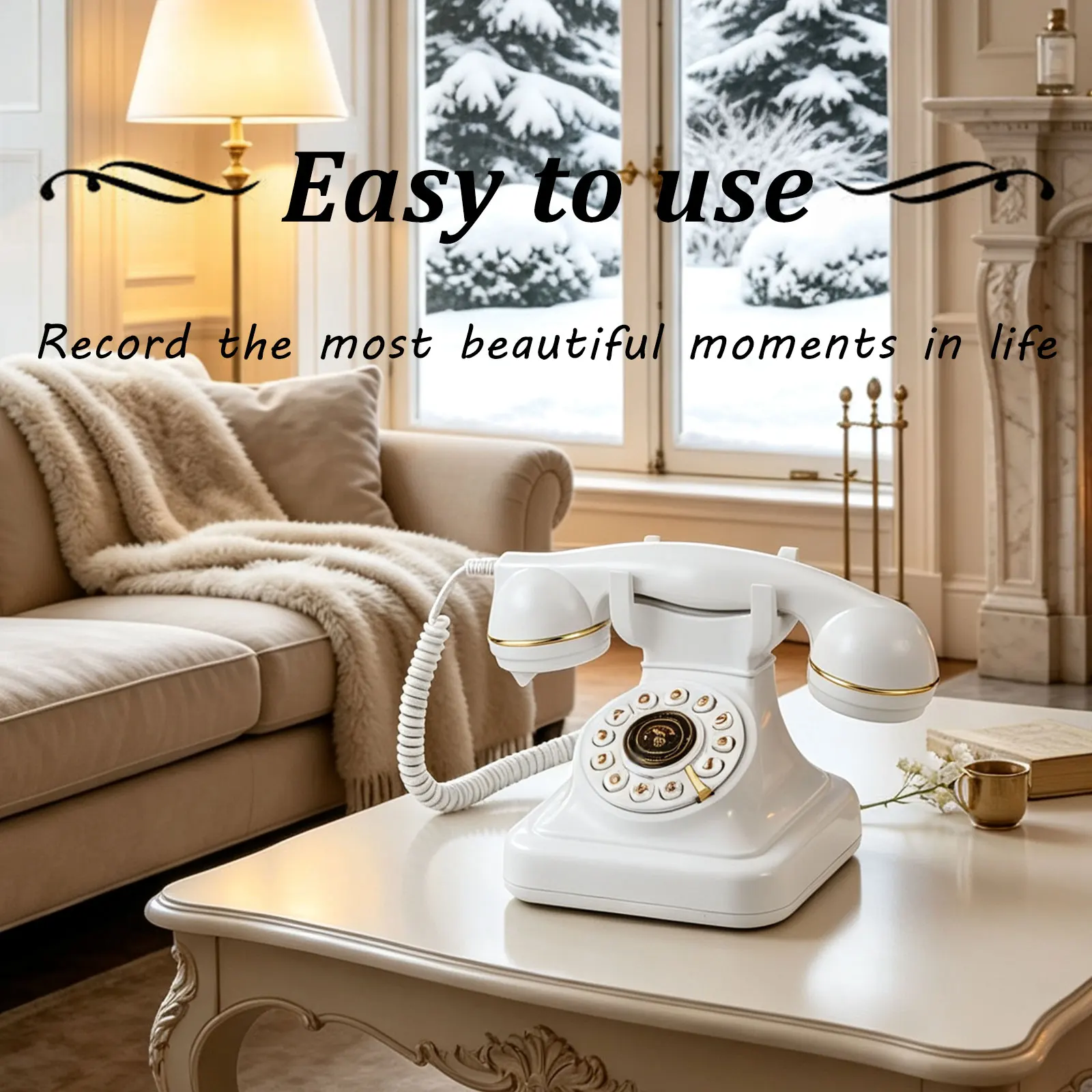 Audio Guestbook, Wedding Phone Recording, Classic Vintage Phone, Suitable for Weddings, Birthdays, and Rentals