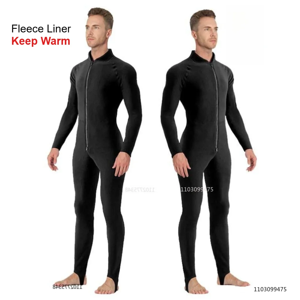 Combinaison de plongée pour homme avec doublure polaire, combinaison une pièce, accessoires pour garder au chaud, sous-vêtements thermiques pour homme et femme