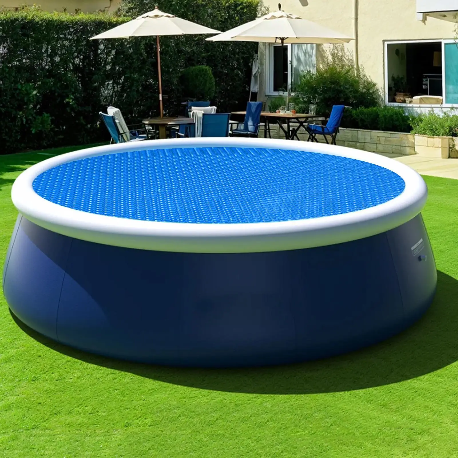 Couverture de piscine ronde pour piscine hors sol, couverture isolante pour piscine, couverture solaire pour piscine, pour patio, pelouse, jardin, hiver, été, spa