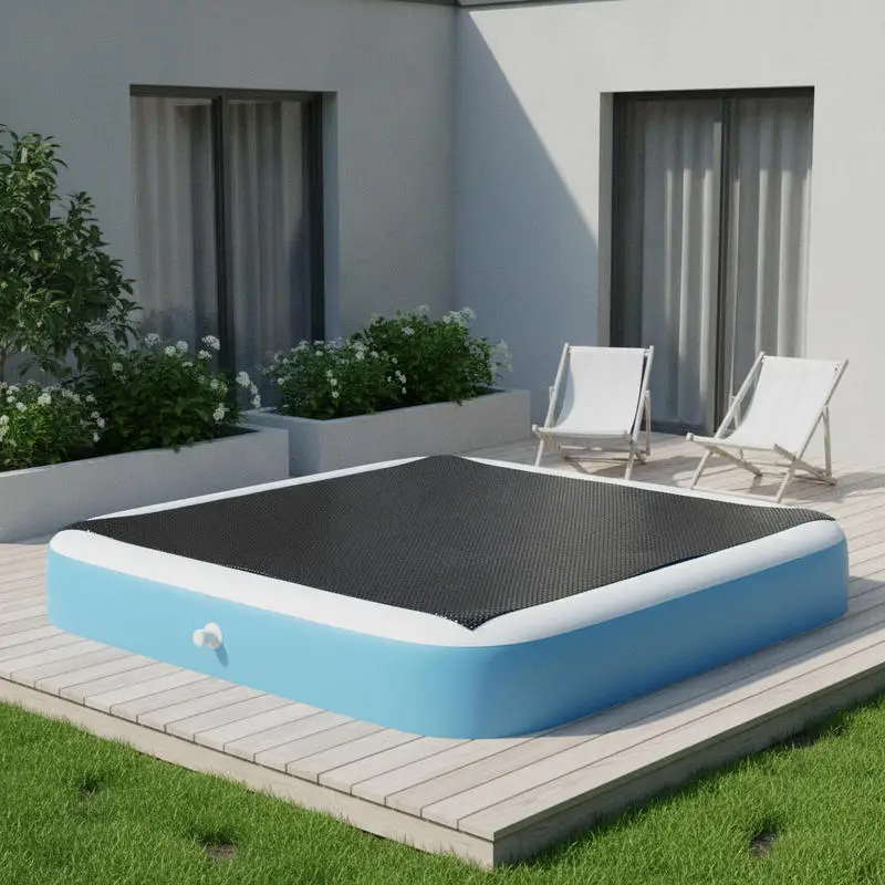 Couverture de piscine solaire noire 260x160 cm, couverture de piscine à bulles isolantes pour piscines extérieures, matériau PE durable, accessoire de piscine