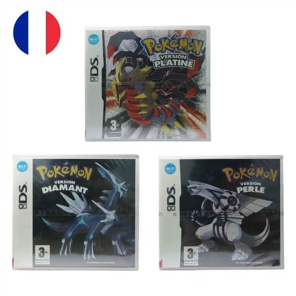 Version française, nouveau jeu scellé Pokémon Platine Perle Diamant, cartouche de jeu vidéo, console de jeu, carte avec boîte et manuels pour NDS