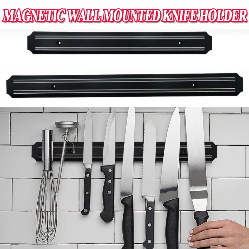 A Magnetic Wall Mounted Knife Holder Strong Powerful Storage Rack for Kitchen Utensils, Warehouse Tools, and Kitchen Small Tools