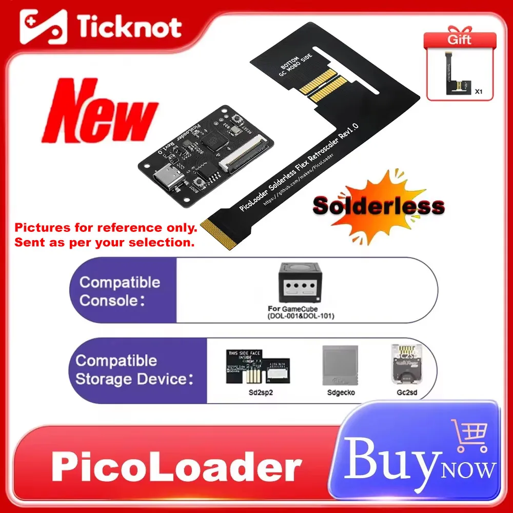 Solderless PicoLoader For GameCube Open Source Based On RP2040 For NGC DOL-001/DOL-101 Console Support Homebrew Software Launch
