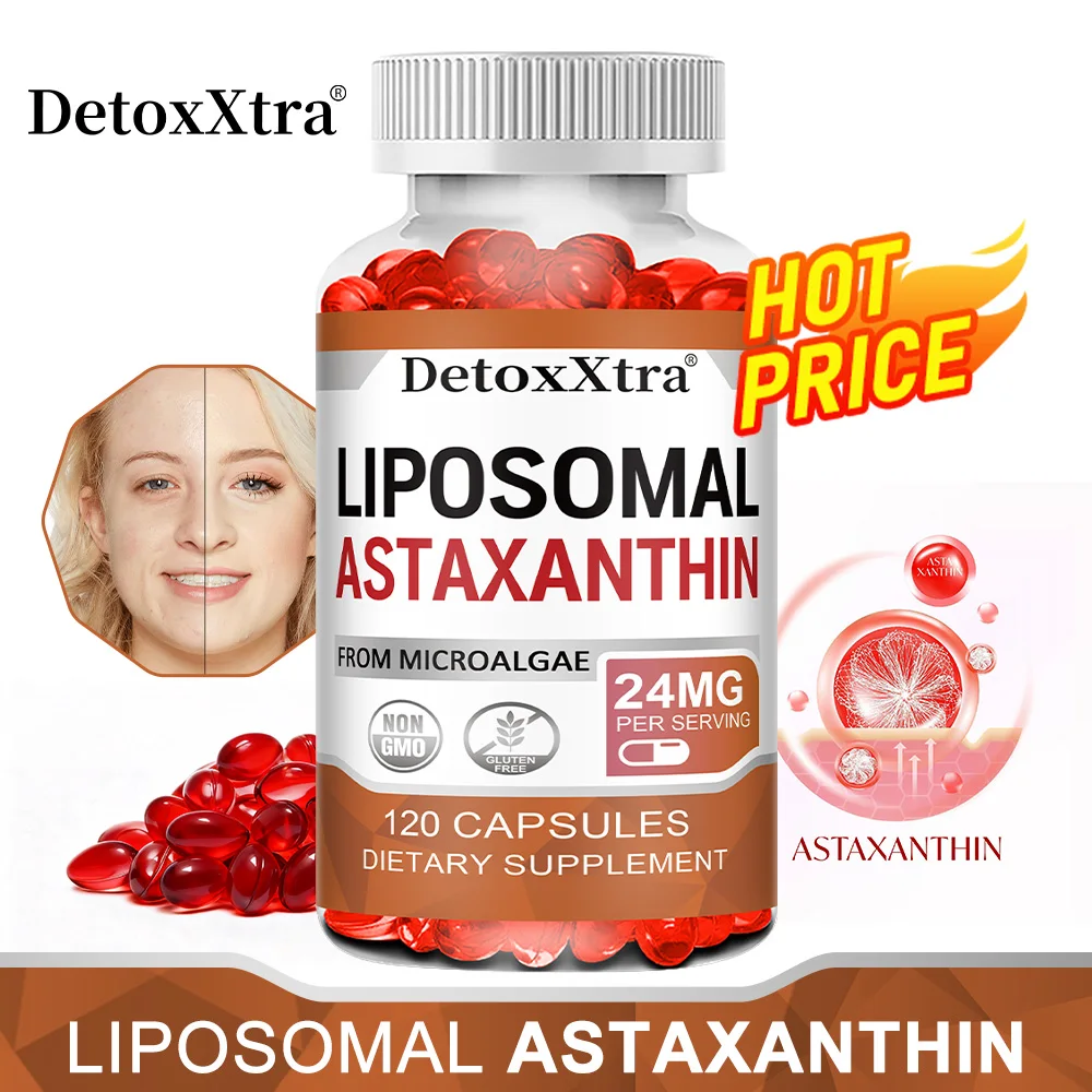 Liposomal Astaxanthin 24mg, High Absorption, Premium Antioxidant, Supports Metabolism, Eye, Skin, Joint & Immune Health, Non-GMO