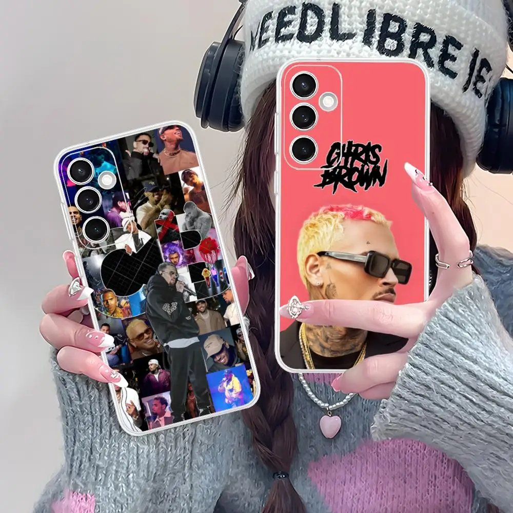 Chris Brown Mobile Phone Case for Samsung Galaxy S25 S24 S23 S22 S21Plus FE Ultra Clear Colour Cover Smartphone Cover