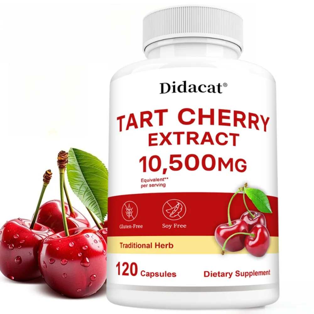 Tart Cherry Capsules - Uric Acid Cleansing, for Sleep, Antioxidant, Muscle Recovery, Promotes Urinary Tract Health, Joint Health