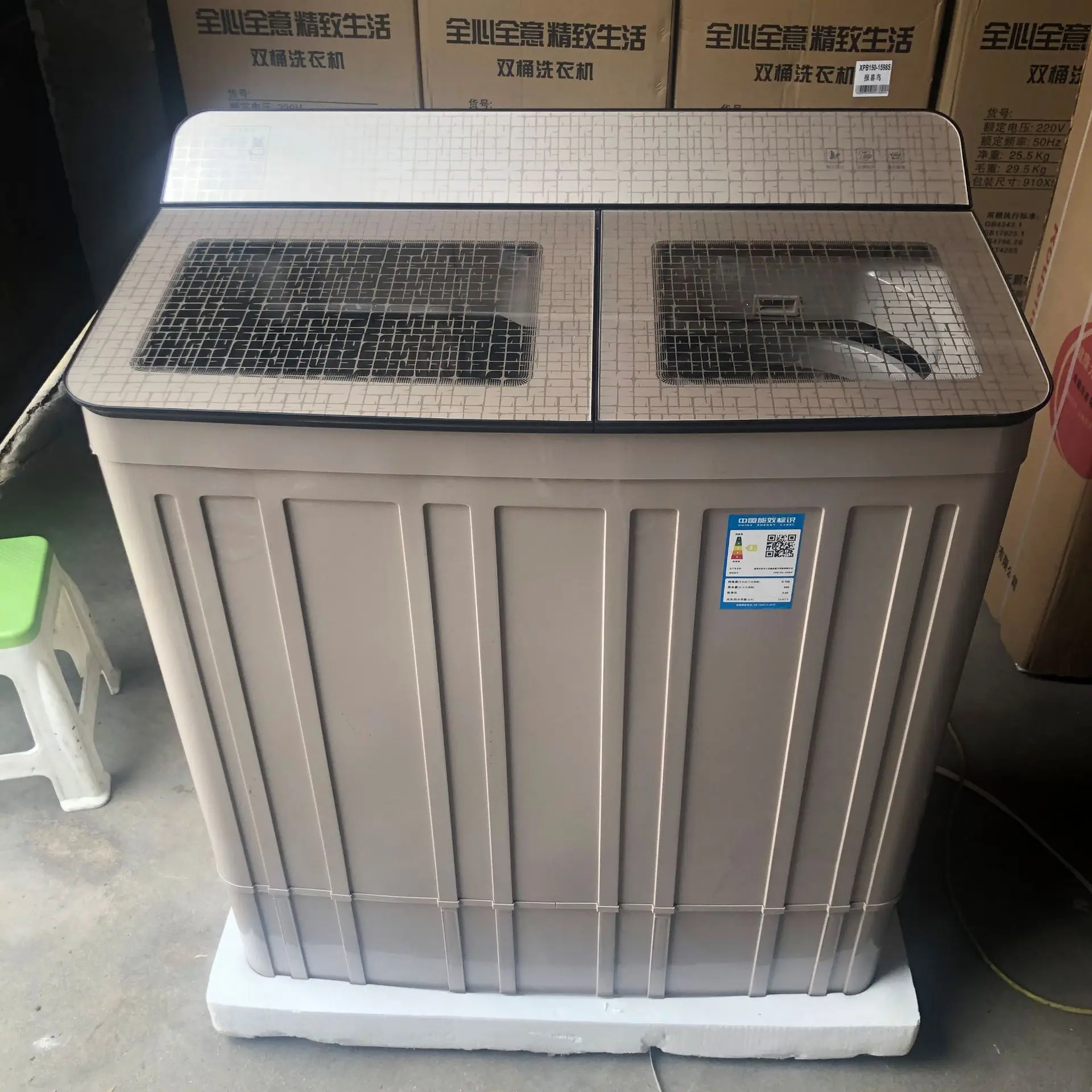 Washing and Drying 15 Kg Large Capacity Double Steel Washing Machine Household Semi-automatic Double Drum Washing Machine