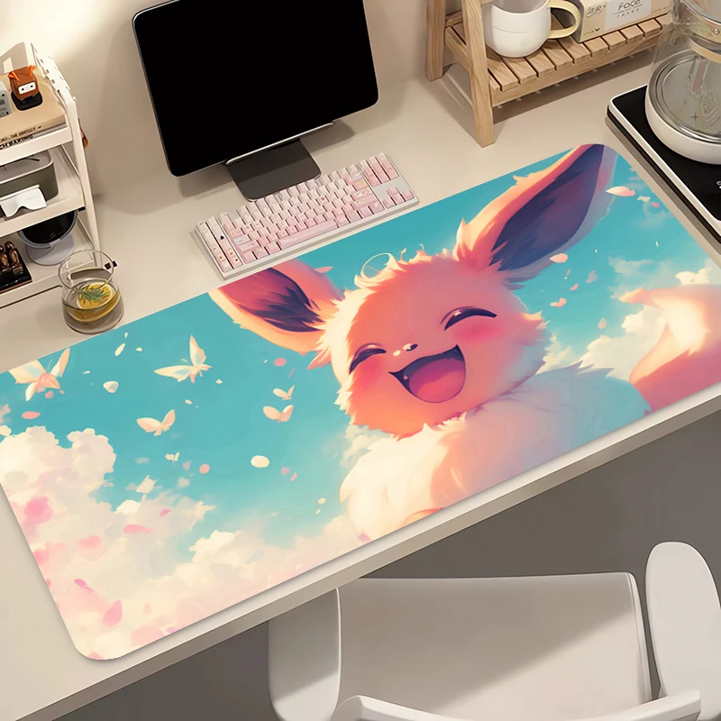 Anime Mouse Pad Pokemon Eevee Big Rubber Mini Pc Keyboard Pad Laptop Computer Speed Desk Mat Computer Gaming Acessories Mousepad