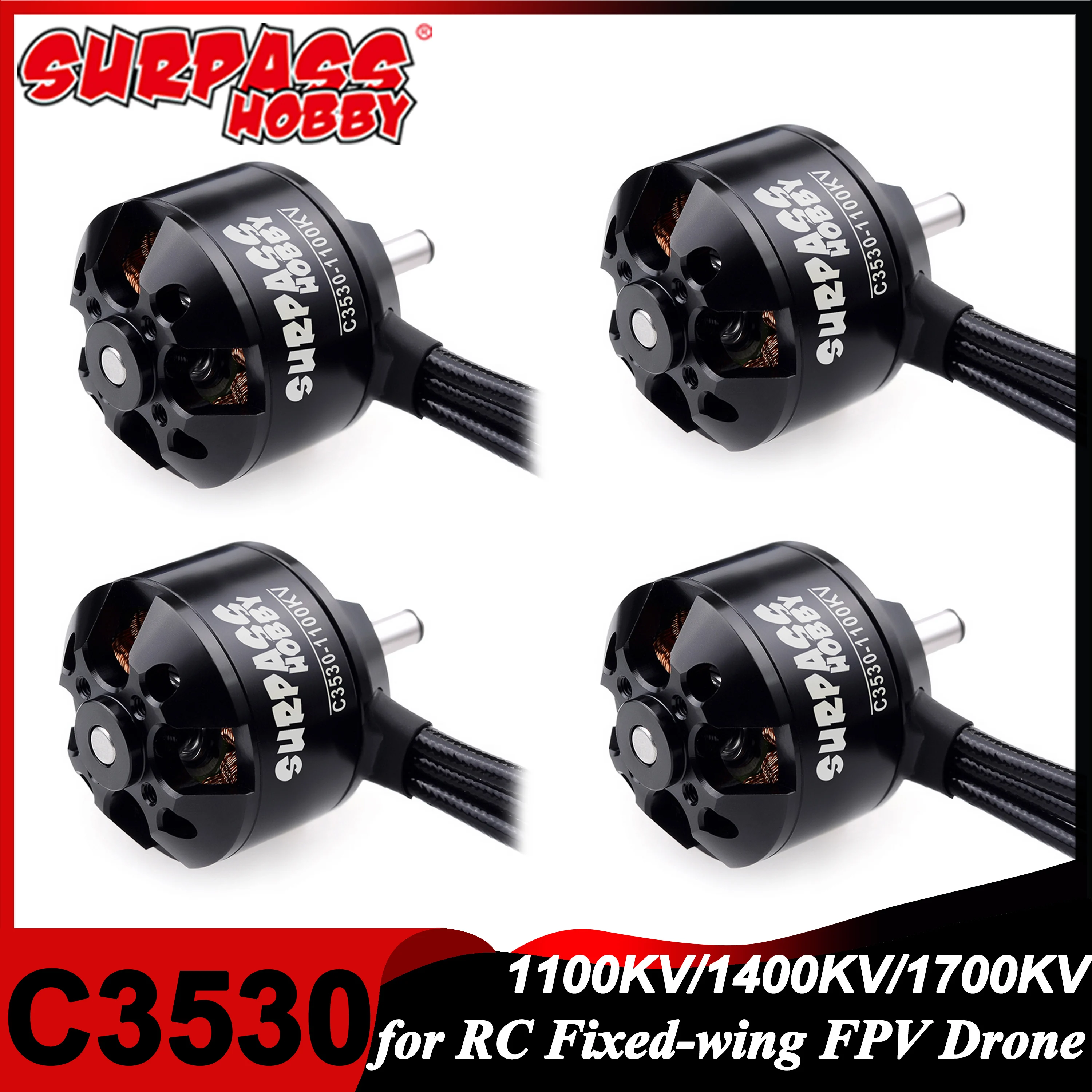 1/2/4PCS SURPASS HOBBY C3530 3530 1100KV 1400KV 1700KV Outrunner Brushless Motor for RC FPV Fixed-wing Plane Drone Quadcopter
