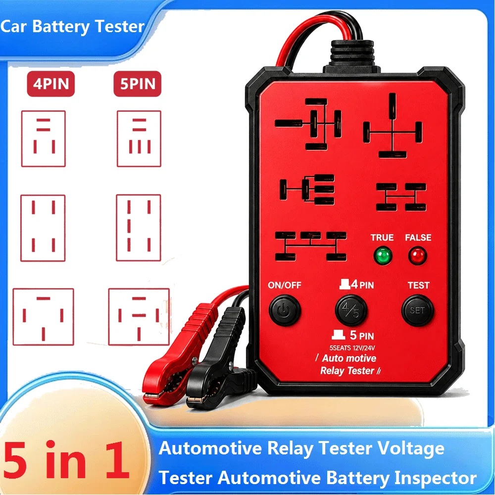 Automotive Relay Tester Voltage Tester Automotive Battery Inspector LED Indicator Universal 12V Automotive Electronic Relay Test