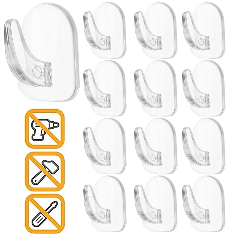 Transparent Mini Small Hooks Household Load-bearing Adhesive Hooks Without Punching Kitchen Waterproof Hook Multifunctional Hook