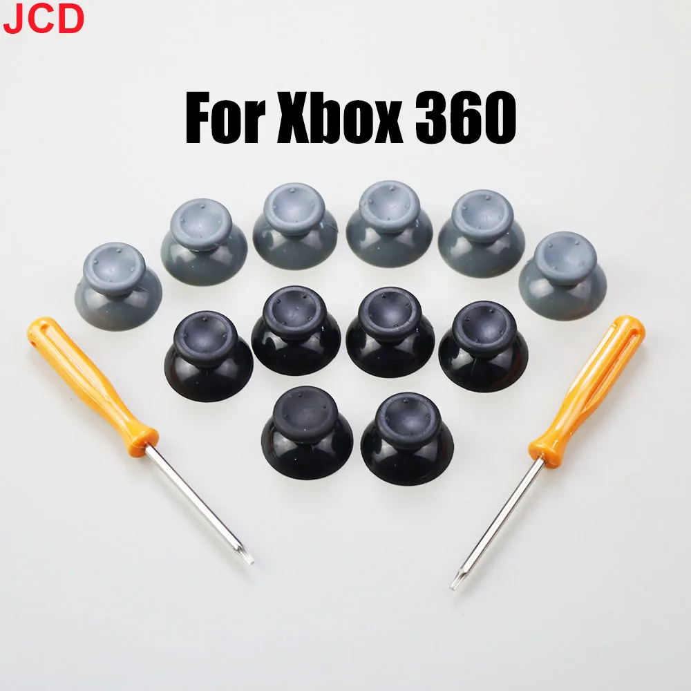 New 7pcs/set Black Gray 3d Analog Stick For Xbox 360 Controller Thumbsticks Caps For Xbox 360 Gamepad Repair Parts With Tool