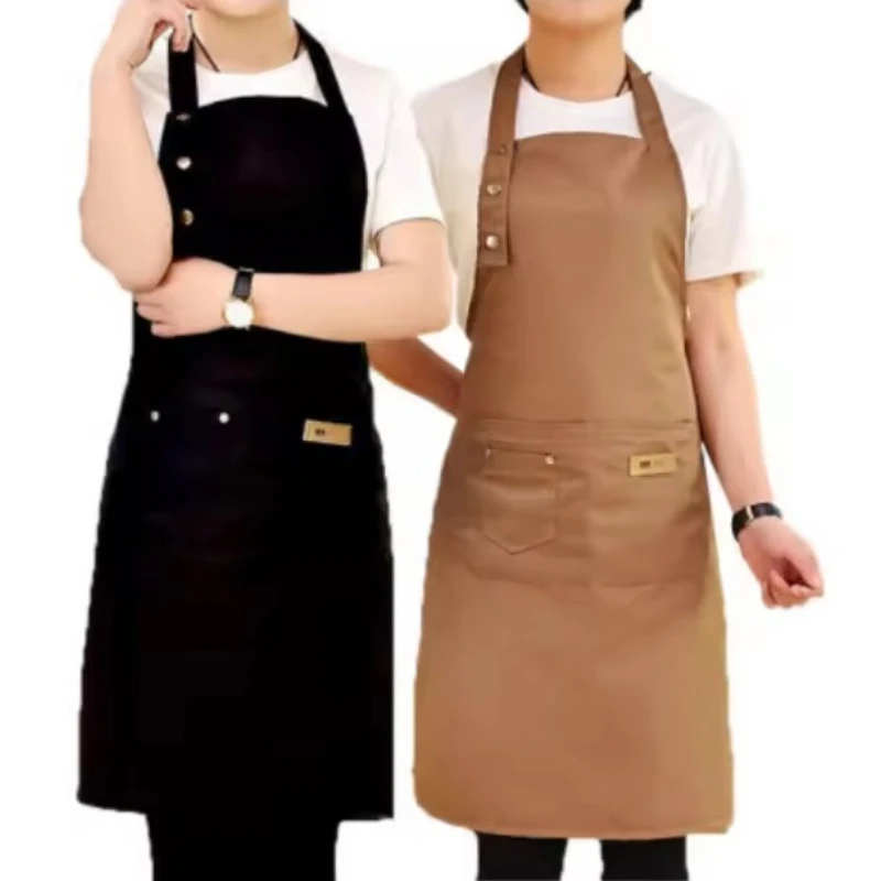 Waterproof Kitchen Apron Perfessional Kitchen Apron Restaurant Shop Waiter Work Uniform Women/Men With Pockets Cleaning Pinafore