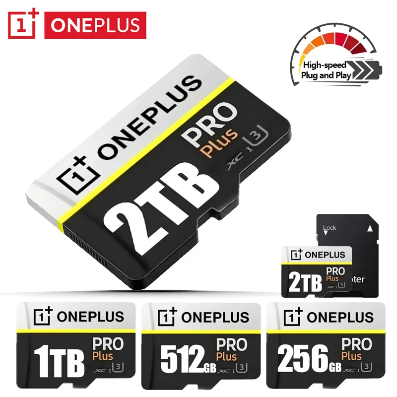 OnePlus 2TB High-Speed V30 A2 4K SD Card 512GB 256GB Memory Card 1TB Micro TF SD Adapter for Smart Phone/Tablet/PC Cross-Use