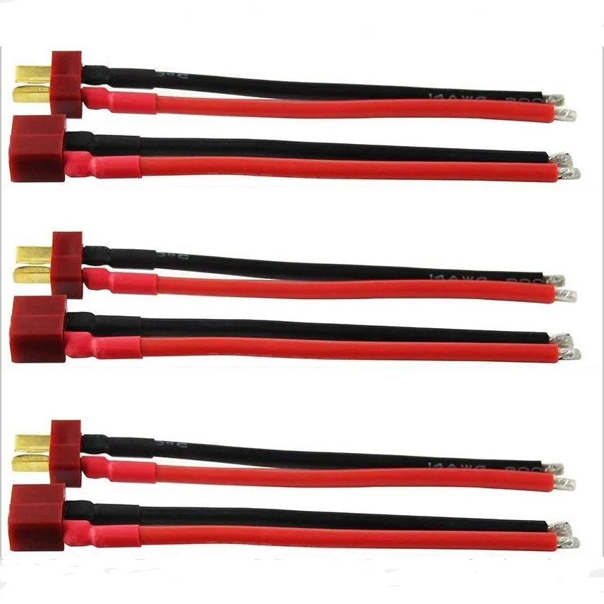 Deans Ultra Pigtail Cable T Plug Connector Male & Female With 10cm 14 AWG Soft Silicone Wire for RC Hobby Drone Lipo Battery