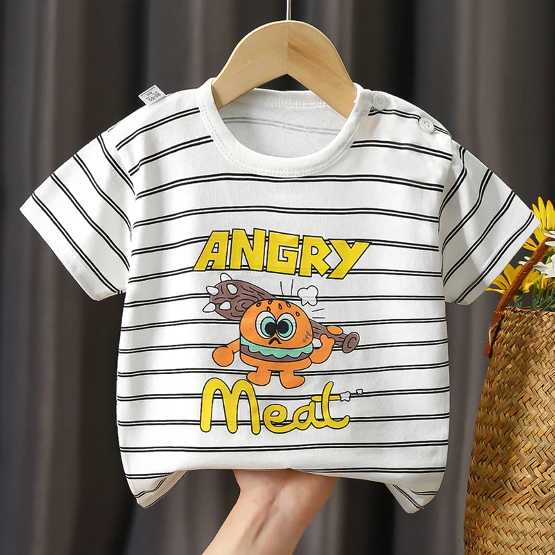 Kids Clothes T-Shirt Children's Clothing Boys Girls Summer Cartoon Tops Short Sleeve Clothes 100% Cotton Baby Clothing