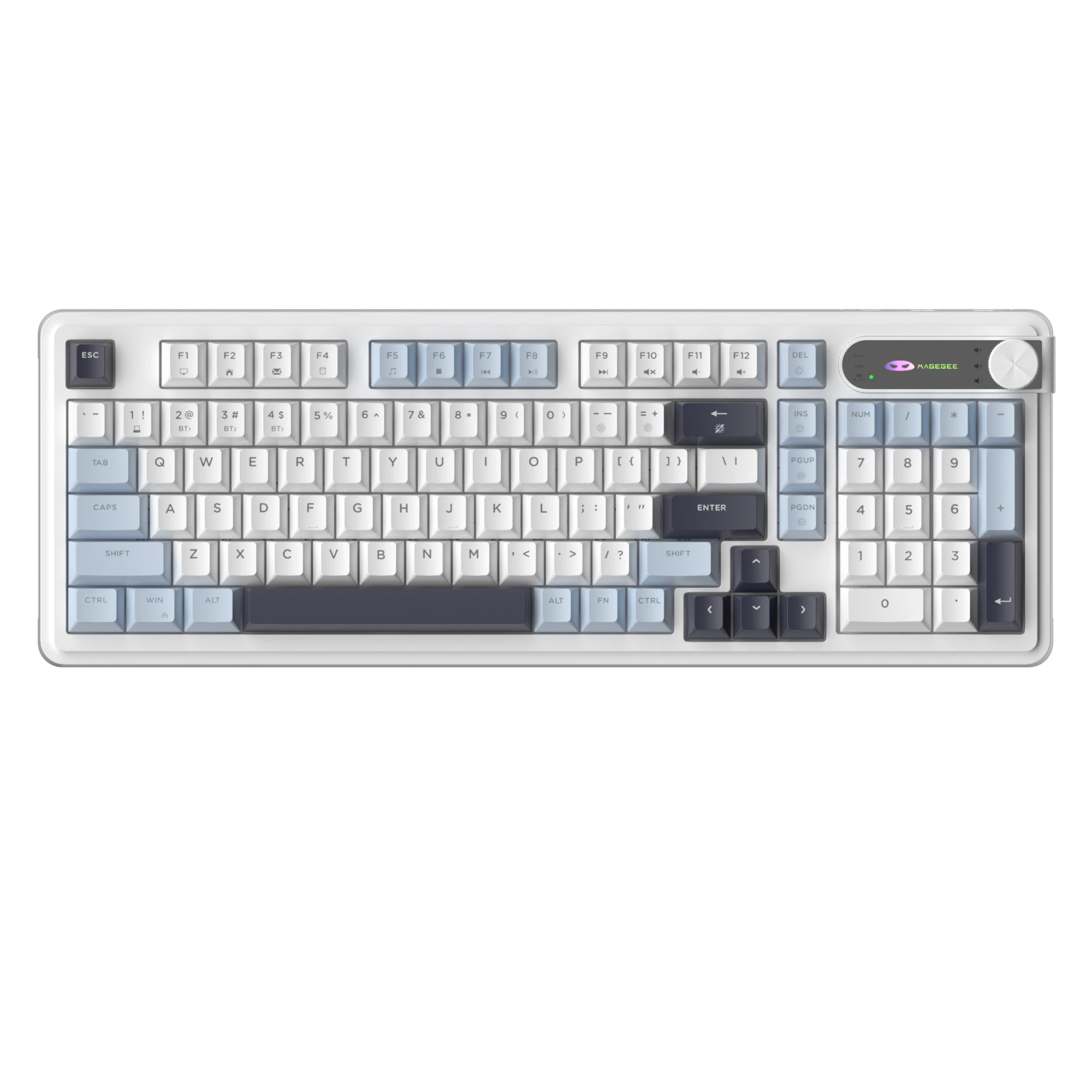 MageGee GK960 Tri-mode Gaming Keyboard RGB Wired/BT/2.4G with Knob Number Pad 4000mAh for PC Laptop Tablet