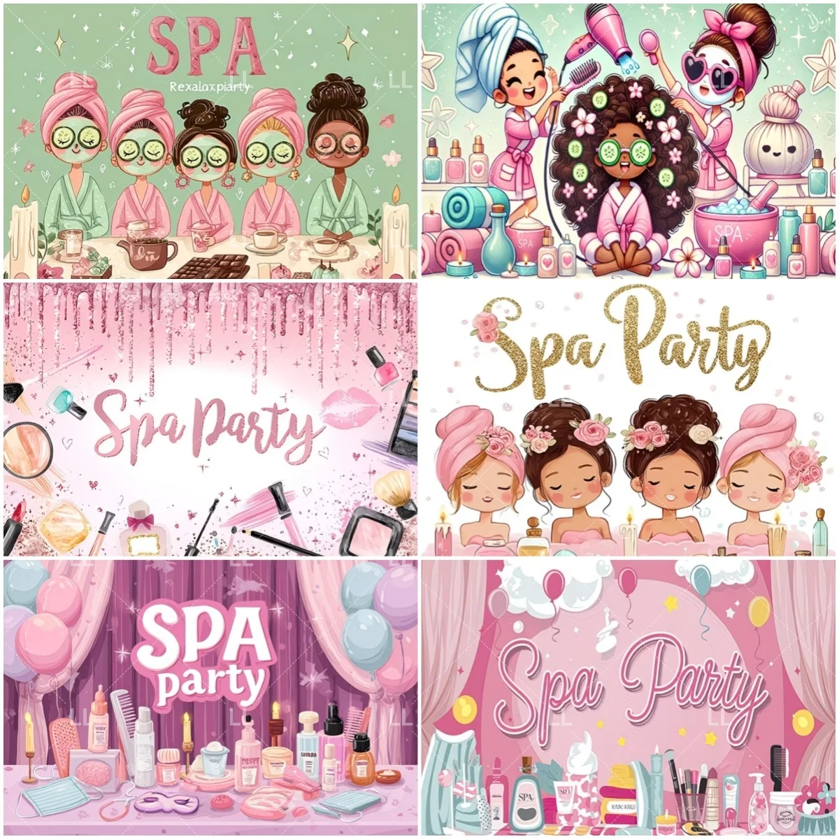 Pink Beauty Makeup Spa Background Birthday Party Decoration Sexy Ladies Cosmetics Beauty Care Backdrop Girl Portrait Photo Prop