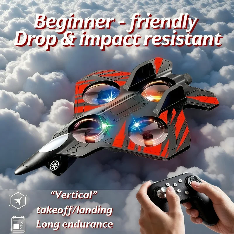 Glider Flying Helicopter RC Hobby Jet Plane 2.4G Stunt Remote Control Foam Fighter Airplane Toy With Light