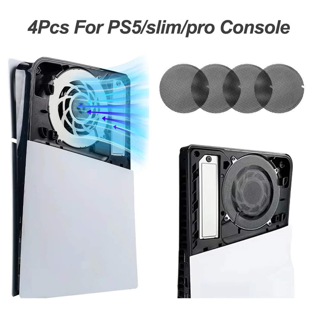 4Pcs Dust Filter Net For PS5/slim/pro Game Console Breathable Dustproof Mesh Case Cover For Playstation 5 Gaming Accessories