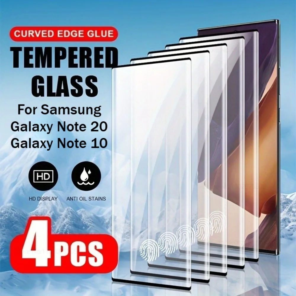 4Pcs HD Tempered Glass for Samsung Galaxy Note 20 Ultra Note 20 Full Coverage Protection for Samsung Galaxy Note 10 Plus 10 Lite