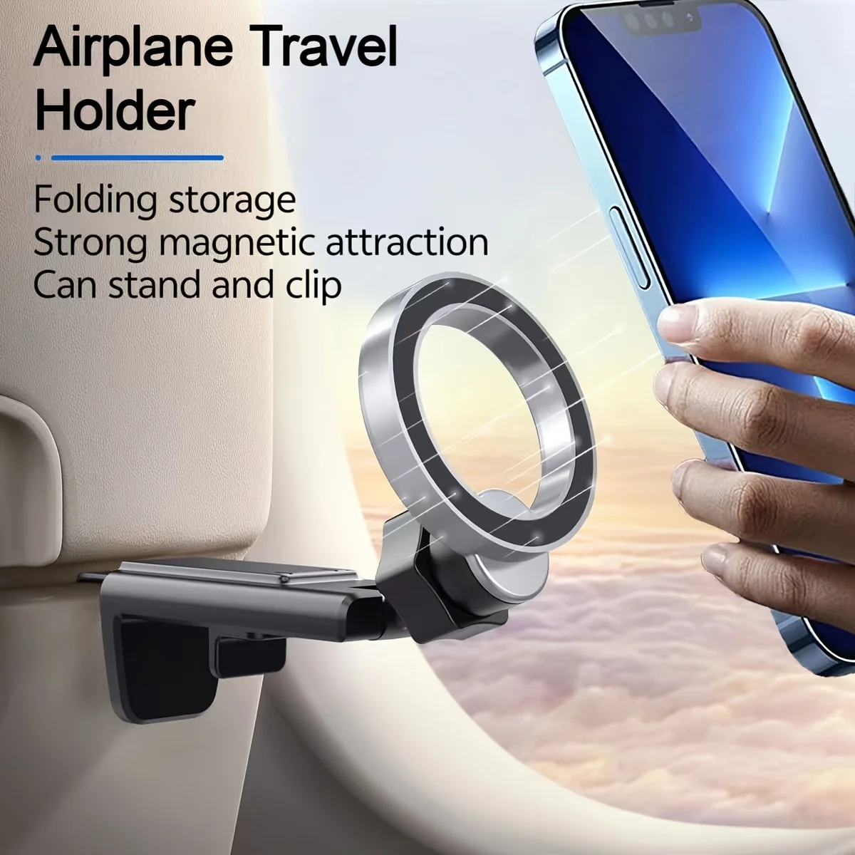 Magnetic Cell Phone Holder Airplane Travel Essentials Phone Holder Desktop Cell Phone Holder Tray Table Universal Phone Holder