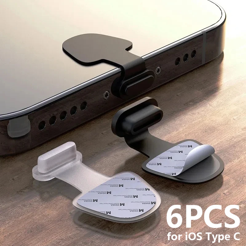 Type C Dust Plug, Silicone Metal Plastic Charging Port Protector Cover for iPhone 14 15 Samsung Xiaomi Huawei Smartphone