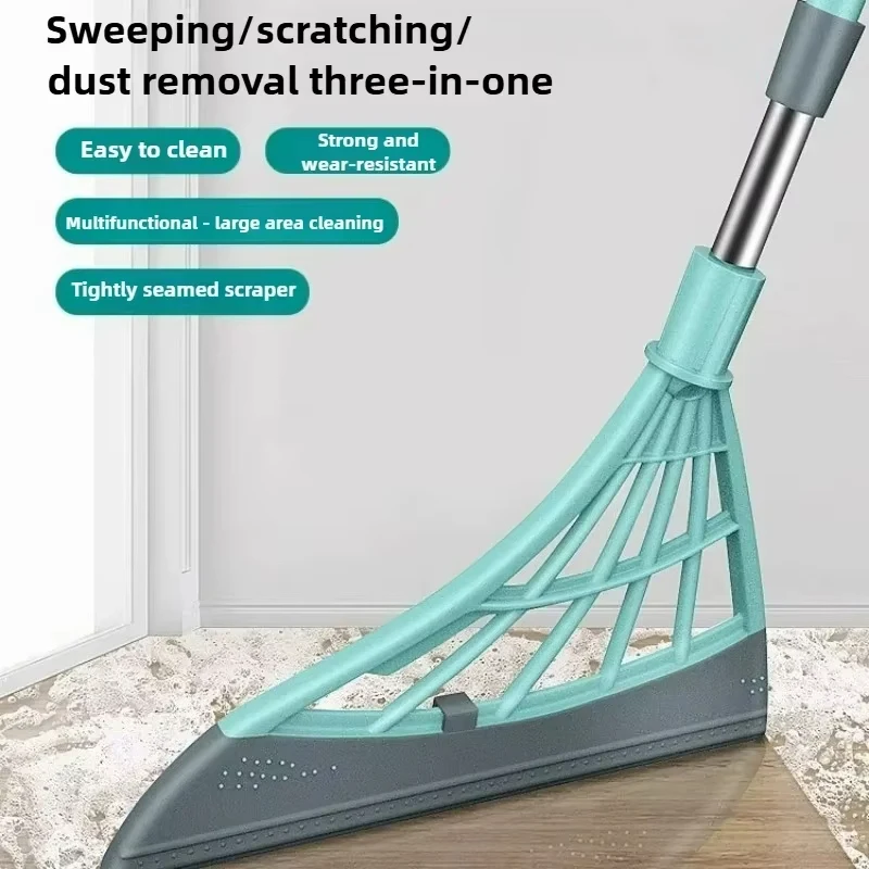 Silicone Broom Wiper Squeegee Long Handle Window Washing Mop Household Floor Glass Magic Scraper Hand-push Mirror Cleaning Tools