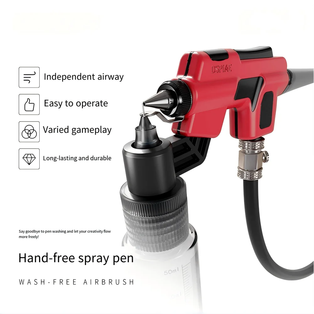 DSPIAE PT-AB Wash-Free Airbrush Set with MarkerRack Easy to Spray Models Painting for Modeler Hobby DlY Tool Sets