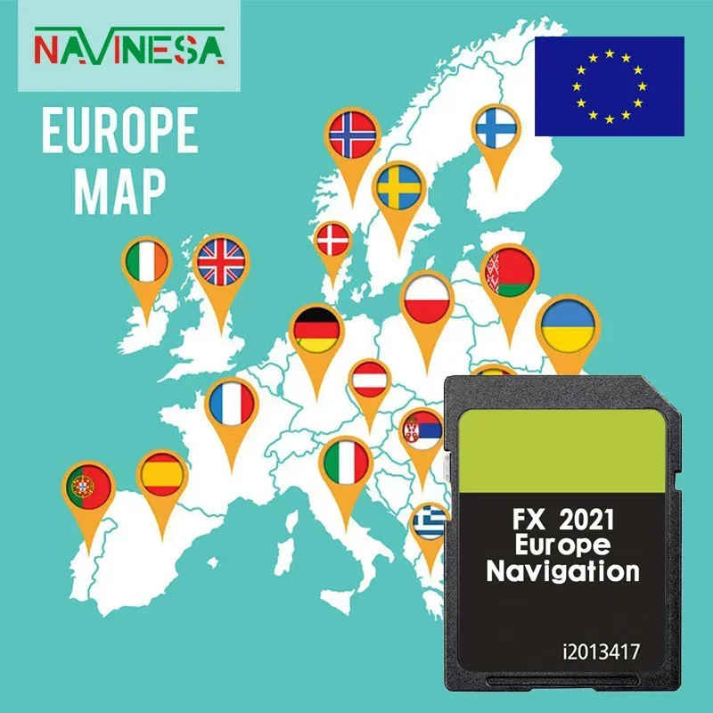 for Ford Transit Custom Card Update Map Vehicle Navigation Software Memory SD Card Cover Spain Demark