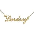 Small 9ct Yellow Gold Plated Carrie Style (Sex & The City) Personalised Name Necklace With 18" (46cm) Trace Chain In Presentation Gift Box - ANY NAME MADE (See Description)