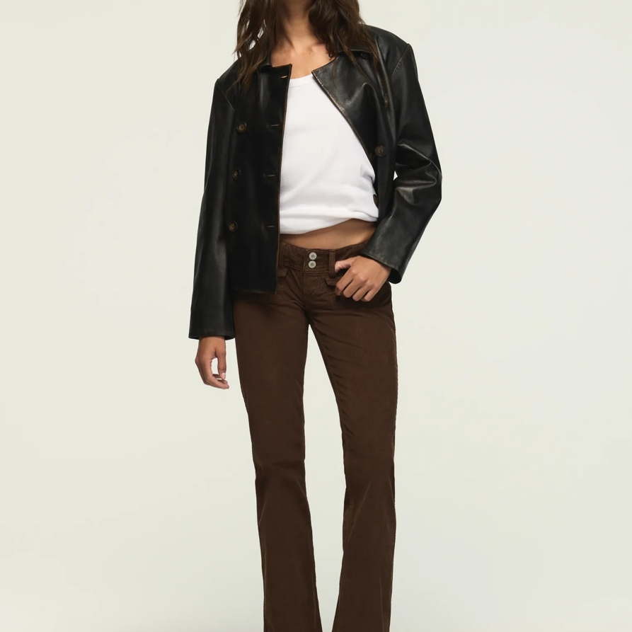 Lucky Brand Ultra Low Rise Corduroy Lil Maggie Flare - Women's Pants Denim Flare Flared Jeans in Flirtatious Wash, Size 33 x 32