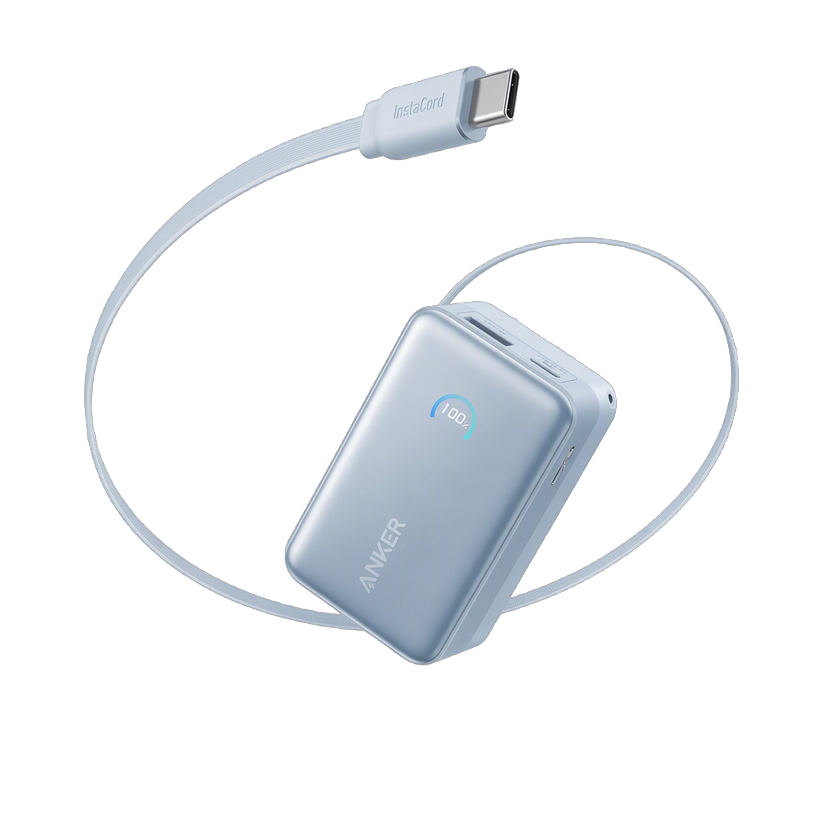 Anker Nano Powerbank (10K, 45W, Integriertes einziehbares USB-C Kabel) Image