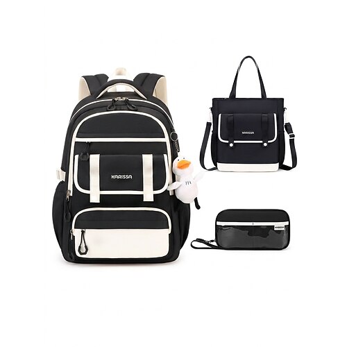 Zaino scolastico capiente per ragazze adolescenti con molteplici tasche, borsa leggera e impermeabile per la scuola media studenti delle scuole superiori, zaino da campus in stile coreano