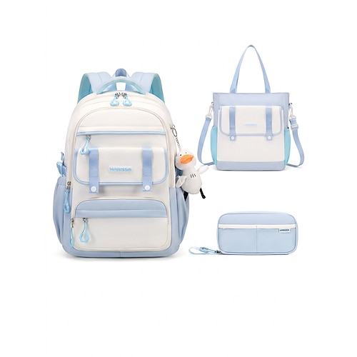 Zaino scolastico capiente per ragazze adolescenti con molteplici tasche, borsa leggera e impermeabile per la scuola media studenti delle scuole superiori, zaino da campus in stile coreano