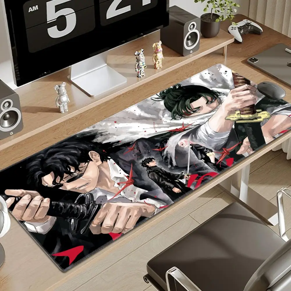 Cool Action Anime Chihiro K-Kagurabachi Mauspad, großes Gaming-Mauspad mit LockEdge, verdickte PC-Tisch-Schreibtischunterlage