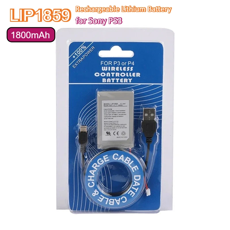 LIP1859 PS3 Replacement Battery 1800mAh 3.7V Rechargeable Lithium Battery for Sony Playstation 3 Game Console Controller Handle