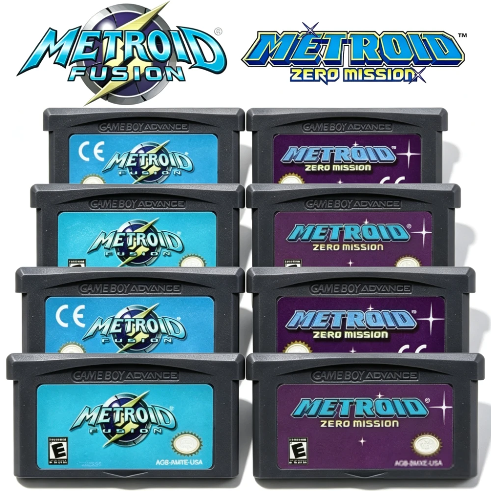 4 Styles Metroid Series GBA Game 32-bit Video Game Cartridge Console Card Fusion Zero Mission USA/EUR Classic Game Collection