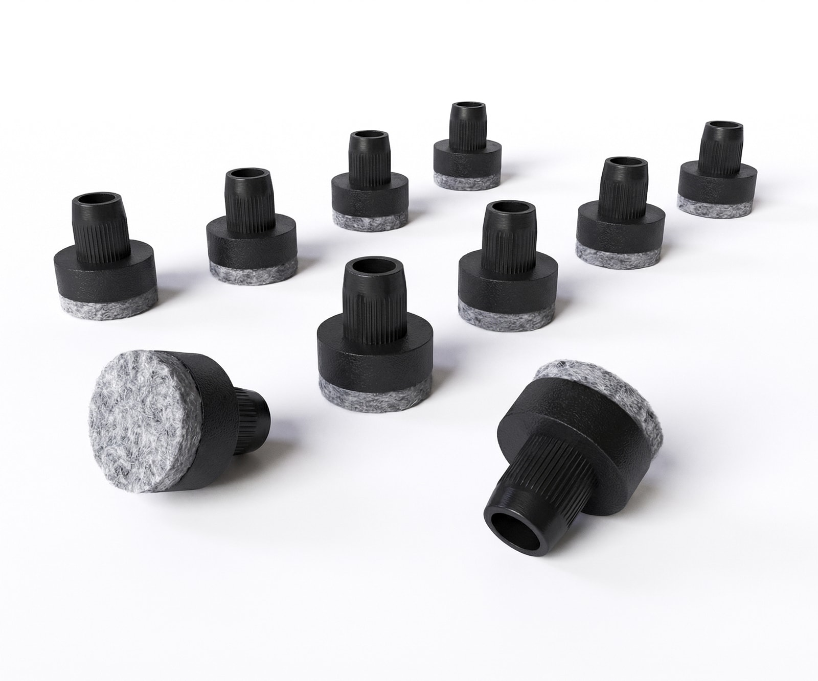 DELIFE Filzgleiter Flex Kunststoff Schwarz (10er Set), Orga