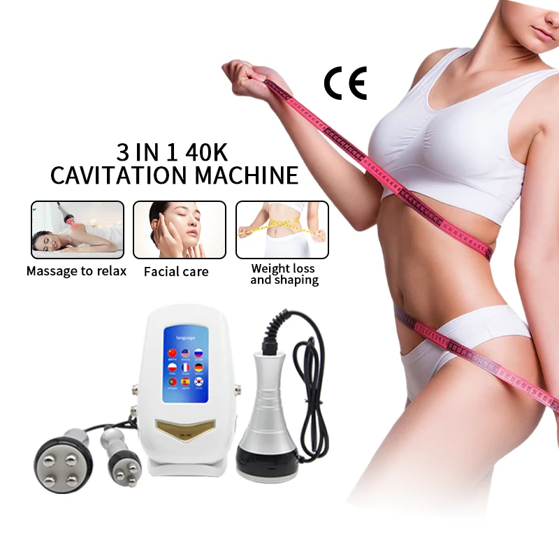 40K 3-in-1 Ultrasonic Body Shaping Instrument Negative Pressure Slimming Beauty Massage Facial Care Beauty Salon Dedicated