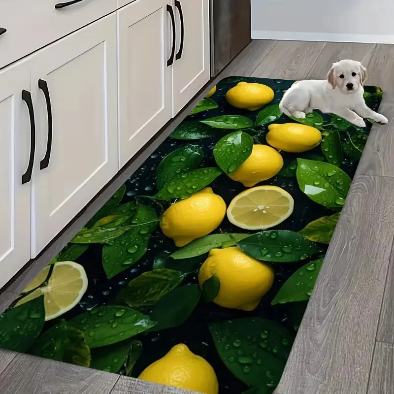 Non-Slip Kitchen Mat Lemon & Lime Floor Mat Machine Washable Laundry Kitchen Rug Floor Laundry Room Mat Lemon Mat