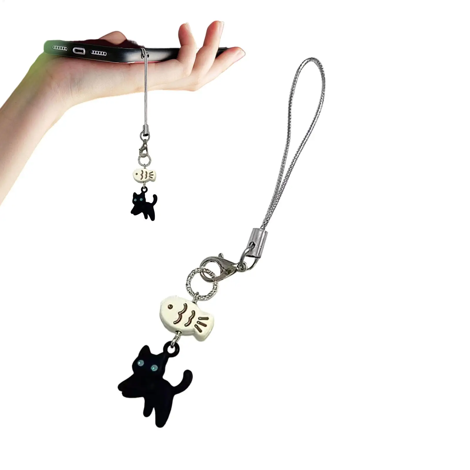 Animal Phone Charm Resin Phone Pendant Cat Cute Phone Charm Aesthetic Phone Accessories Animal Phone Strap for Phone & Keychain