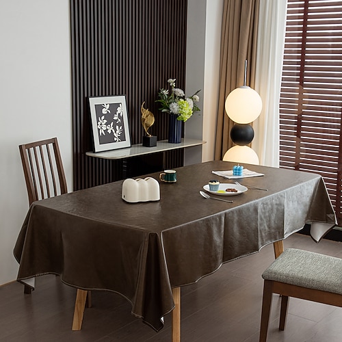 wasserdichte und ölbeständige Tischdecke aus Kunstleder, strapazierfähiger Fleck Kratzfeste Vinyl-Tischdecke, abwischbare, knitterfreie rechteckige Tischdecke für Esszimmer und Küche Partydekoration