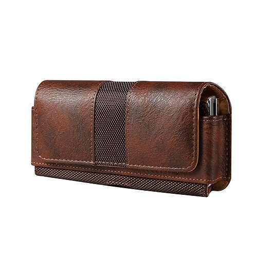 Horizontale Leder-Gürtel-Handy-Tasche mit magnetischer Klappe Kartenfach und sicherem Gürtelclip faltbare Smartphone-Halterung für Samsung Galaxy Z Fold und Huawei Mate X Serie Business-Tragetasche