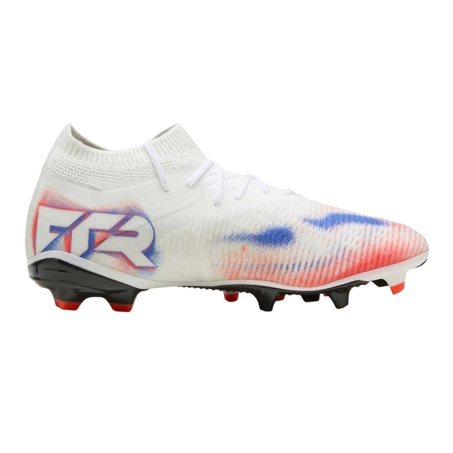 Puma Damen Future 8 Match Snug Fit Kunstrasen-Fußballschuhe (Weiß/Schwarz/Rot)