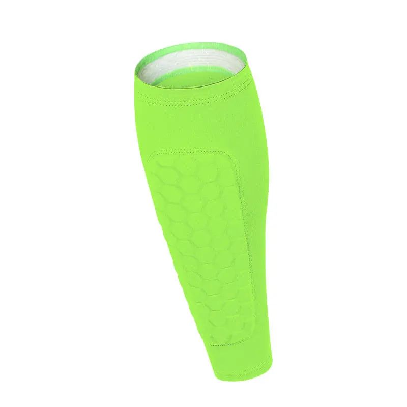 1 Pc Soccer Shin Guards With Calf Compression Sleeve Honeycomb Shin Pads For Youth & Adult Football Protection green xs