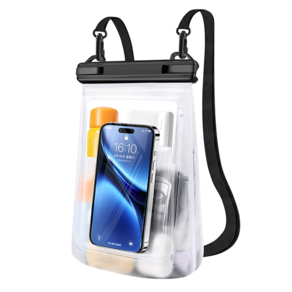 Waterproof Phone Bag With Touch Screen For Swimming And Travel white