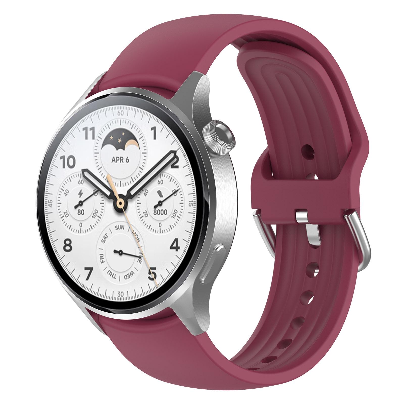 Xiaomi Watch S1 Pro Silicone Watch Band Soft 22mm Replacement Sport Watch Strap wine Red