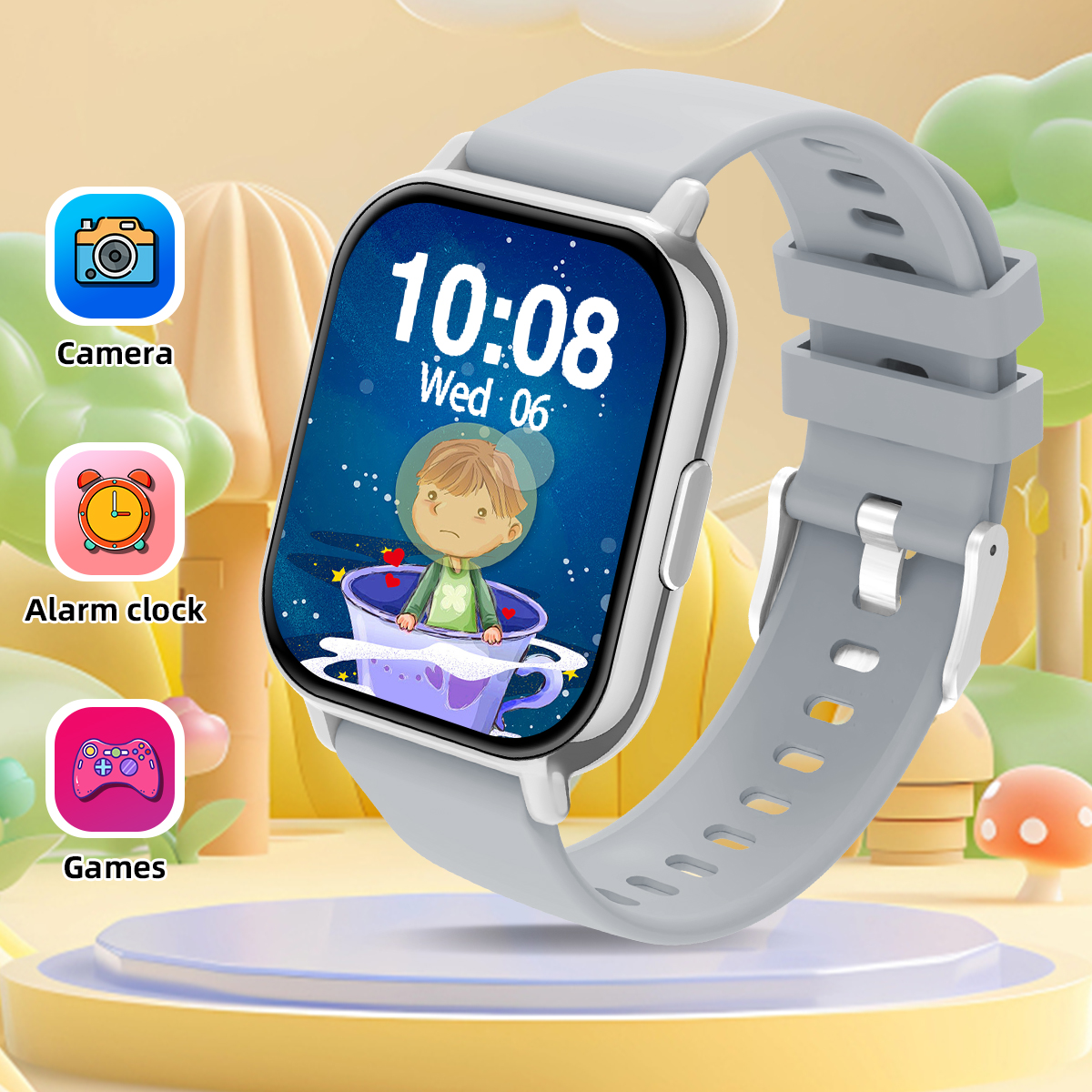 Smartwatch With Bluetooth Calling, HD Touchscreen, Sleep Monitor & Music Control silicone Silver