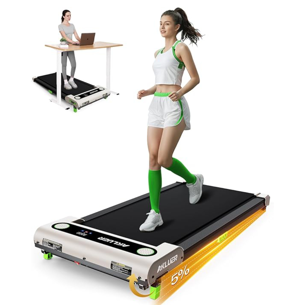 Walking Pad Incline Under Desk Treadmill Portable Folding Fitness Machine white